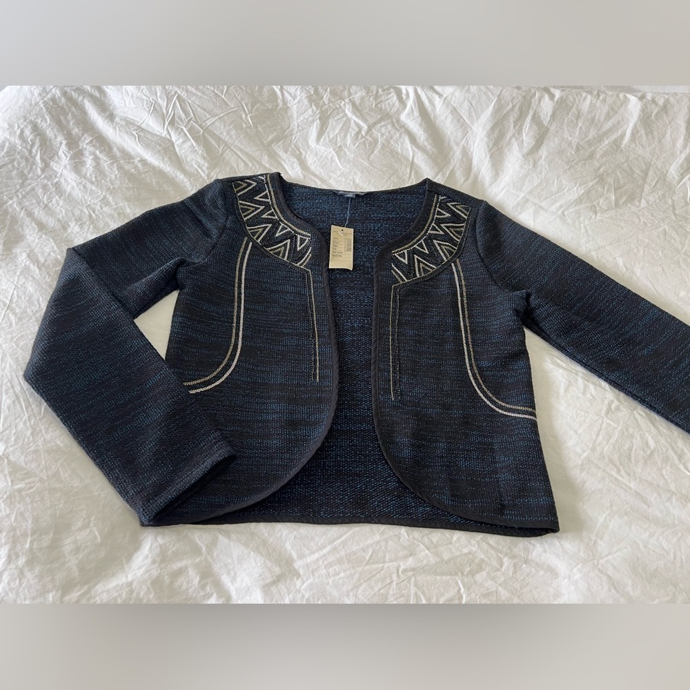 American Eagle | Women’s SZ M | Blue Black Open Front Lightweight Cardigan NWT